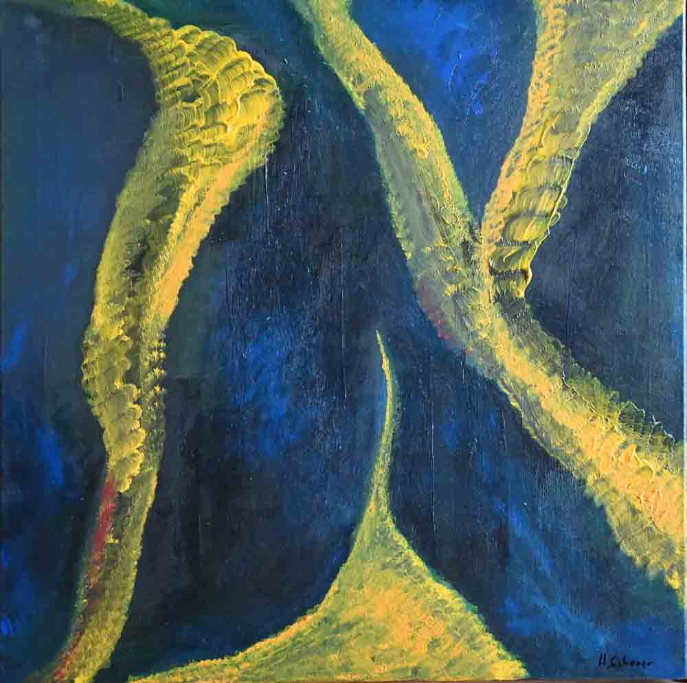 Helmut Schauer <br> Gelb auf Blau